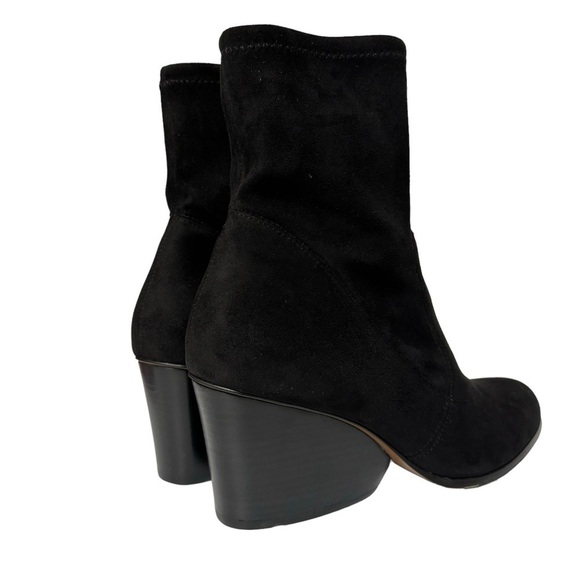 NEW Donald Plinar Pandra Black Stretch Suede Pull On Ankle Boots Booties Size 9 - Picture 7 of 14